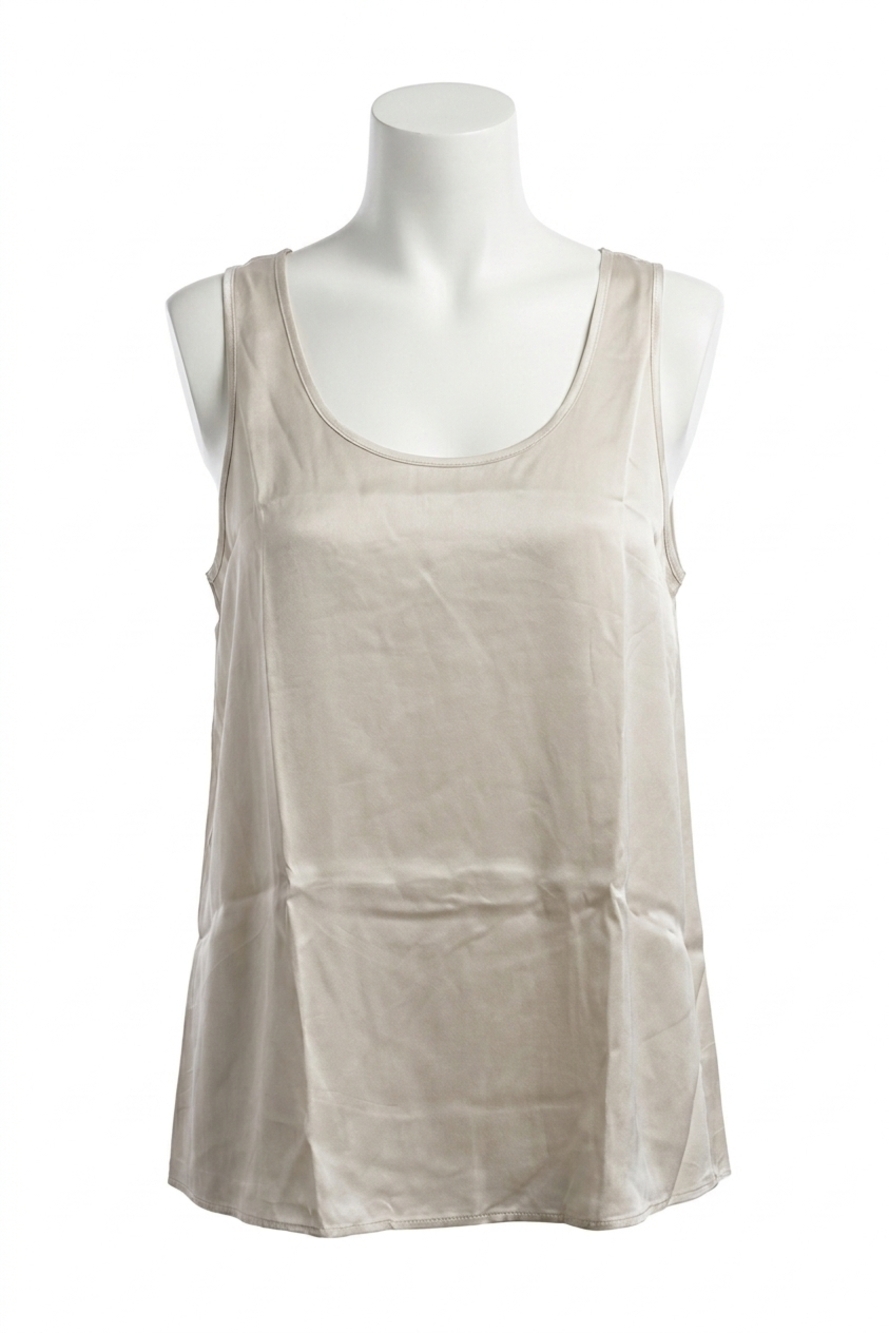 NEW PJ HARLOW laura satin racerback tank in clay